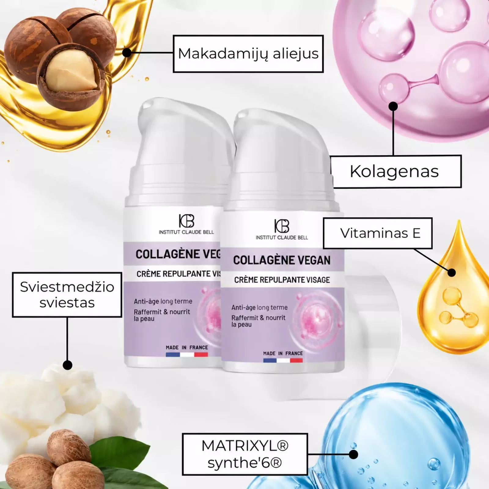 Veido kontūrus išryškinantis ir putlinantis kolageno kremas su Matrixyl® Synthe’6® peptidais 1+1 Veido kontūrus išryškinantis ir putlinantis kolageno kremas su Matrixyl® Synthe’6® peptidais 1+1